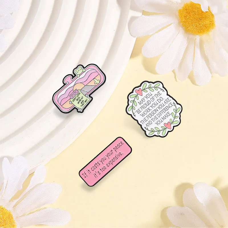 Don't Look Back Sunset Frog Enamel Pins Motivational Quote May You Be Proud Of The Work You Do Brooches Bag Lapel Badge Jewelry