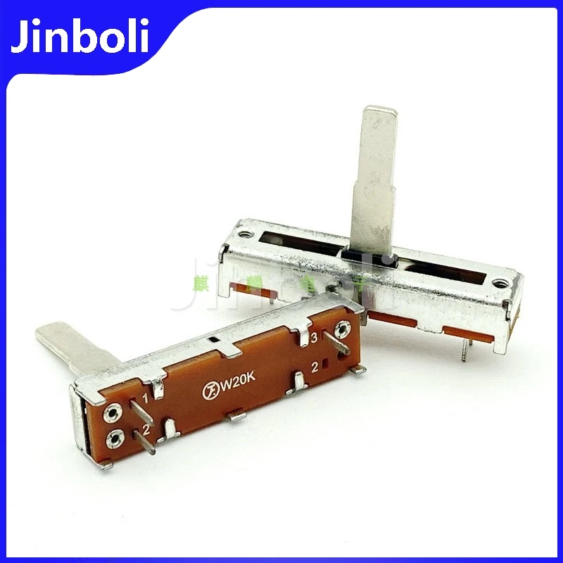 1PCS 35mm W20K With Center Positioning Single Straight Slide Potentiometer Mixer Adjustment Fader Stroke 20mm Handle Length 20mm