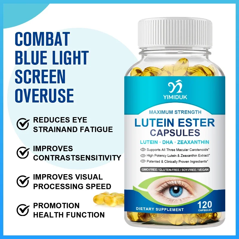 

Lutein & Zeaxanthin Softgels, 120 Count, | Eye + Vision Health Vitamins | Third Party Tested, Non-GMO, Gluten Free