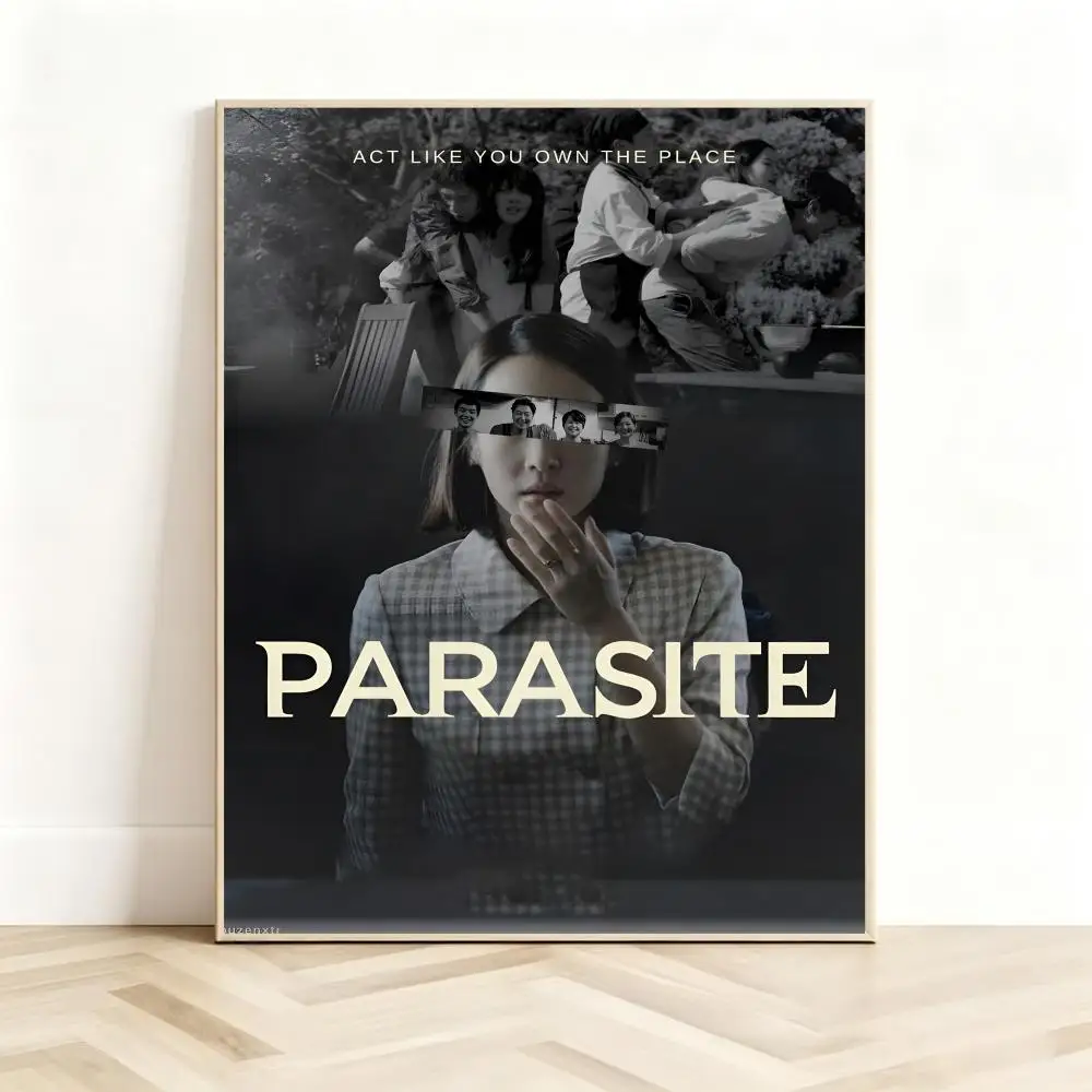 Dark-Drama Movie P-Parasite Poster Classic Self-Adhesive PP Wall Sticker for Living Room Bar Decor Gift