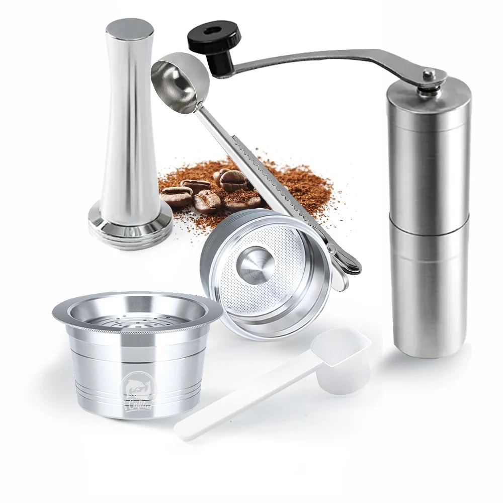 

Reusable Stainless Steel Coffee Filters For K-fee Tchibo Cafissimo Caffitaly&Tchibo Machine Refillable Cafe Capsule Pod Tamper