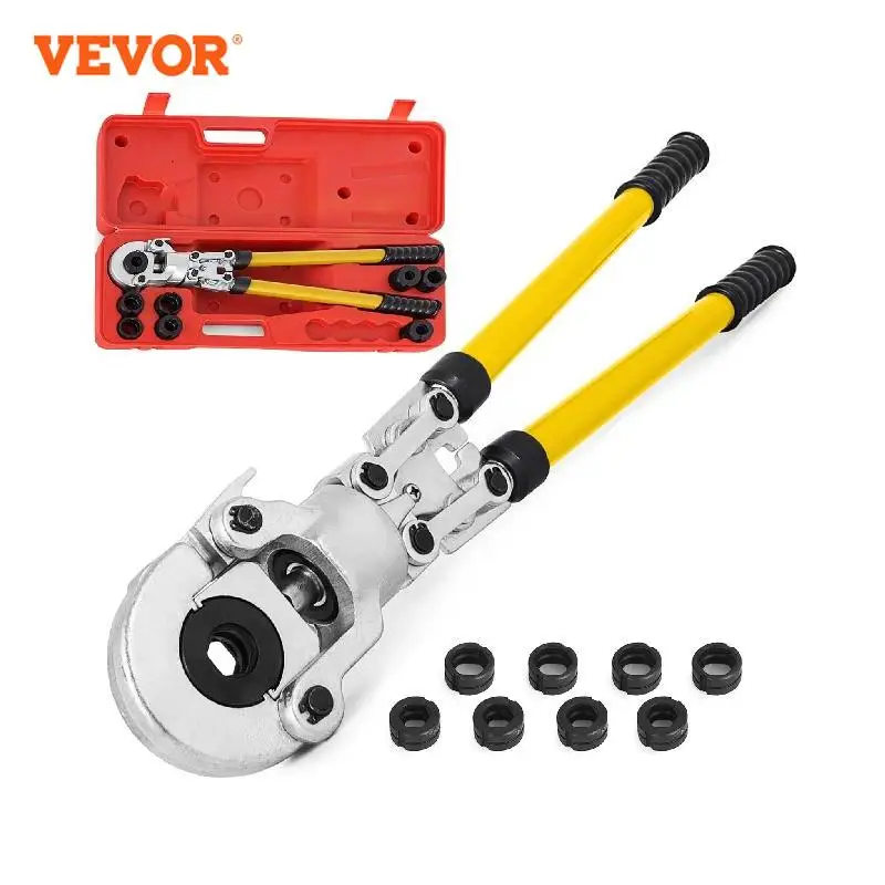 VEVOR PE PB Pipe Crimping Tool TH/U Type 16-32mm with 8 Jaws Hydraulic Tube Crimper 6Tons Plumbing Pressing Tongs Composite Kit