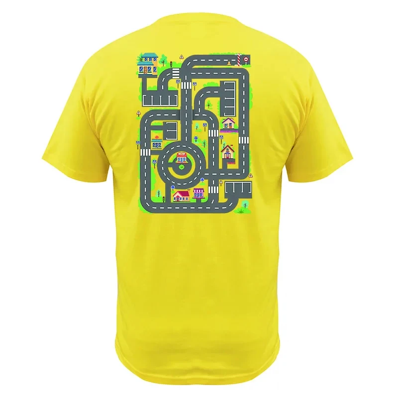 Kids Play Cars And Train On Dad's Back T Shirt Retro Games Father Gift Graphic Tee Tops EU Size 100% Cotton Unisex Soft T-shirt