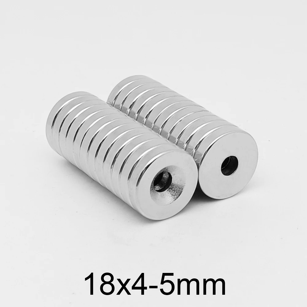 5/10/15/20/30/50PCS 18x4-5 mm Round Strong Neodymium Magnets 18*4 mm Hole 5mm Countersunk Disc Permanent Magnet 18X4-5mm 18*4-5