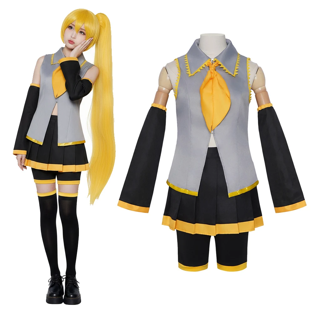 Costume de cosplay uniforme Mesmerizer Akita Neru V Home Virtual Hypnotist avec manches détachables et accessoires