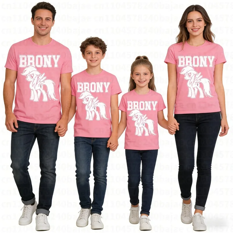 

Летняя футболка 2026 с принтом «Мой маленький пони», 100% хлопок, бренд Hasbro, для детей и унисекс, дышащая, свободного кроя, повседневная