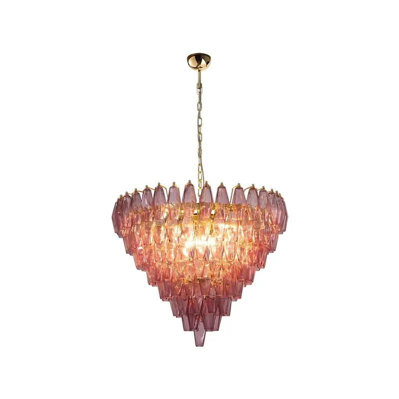 French Colorized Glass Art Dimmable Led Ceiling Chandeliers Lustre Suspension Luminaire Lampen Hanging Light For Living Room