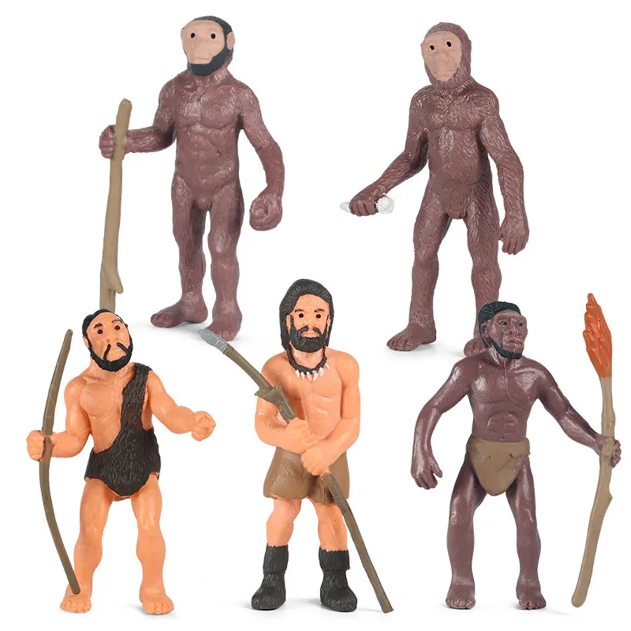 Simulation Human Evolution of Man Primitive Human Prehistoric Life Animal Models Historical Educational Figurines Toys Kids Gift