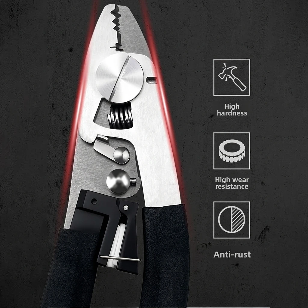 BeiTop BT-TL-S8 All-in-One Stainless Steel Wire Stripper Multi-Function Fiber Optic Stripper Manganese Steel Drop-Wire Miller