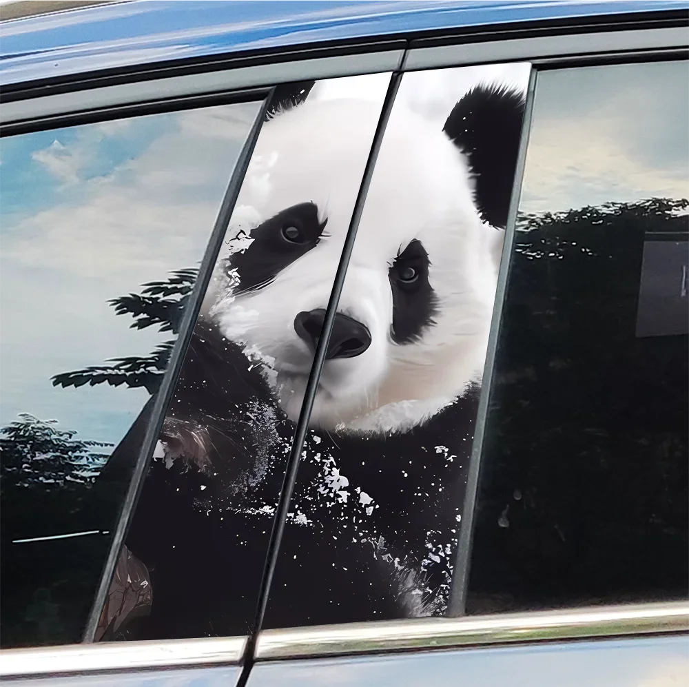 

Panda Car Stickers Auto B Pillar Waterproof Animals Sunscreen Decor Cover Scratches Car Doors Pillar Vinyl Decals Accessories