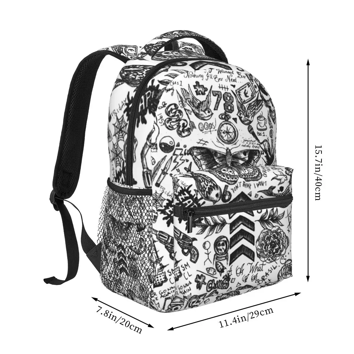 One Direction - Tattoos Backpack Hot Sale Daypack Large Capacity Boys Girls BookBag School Bag Shoulder Bags for Men Women