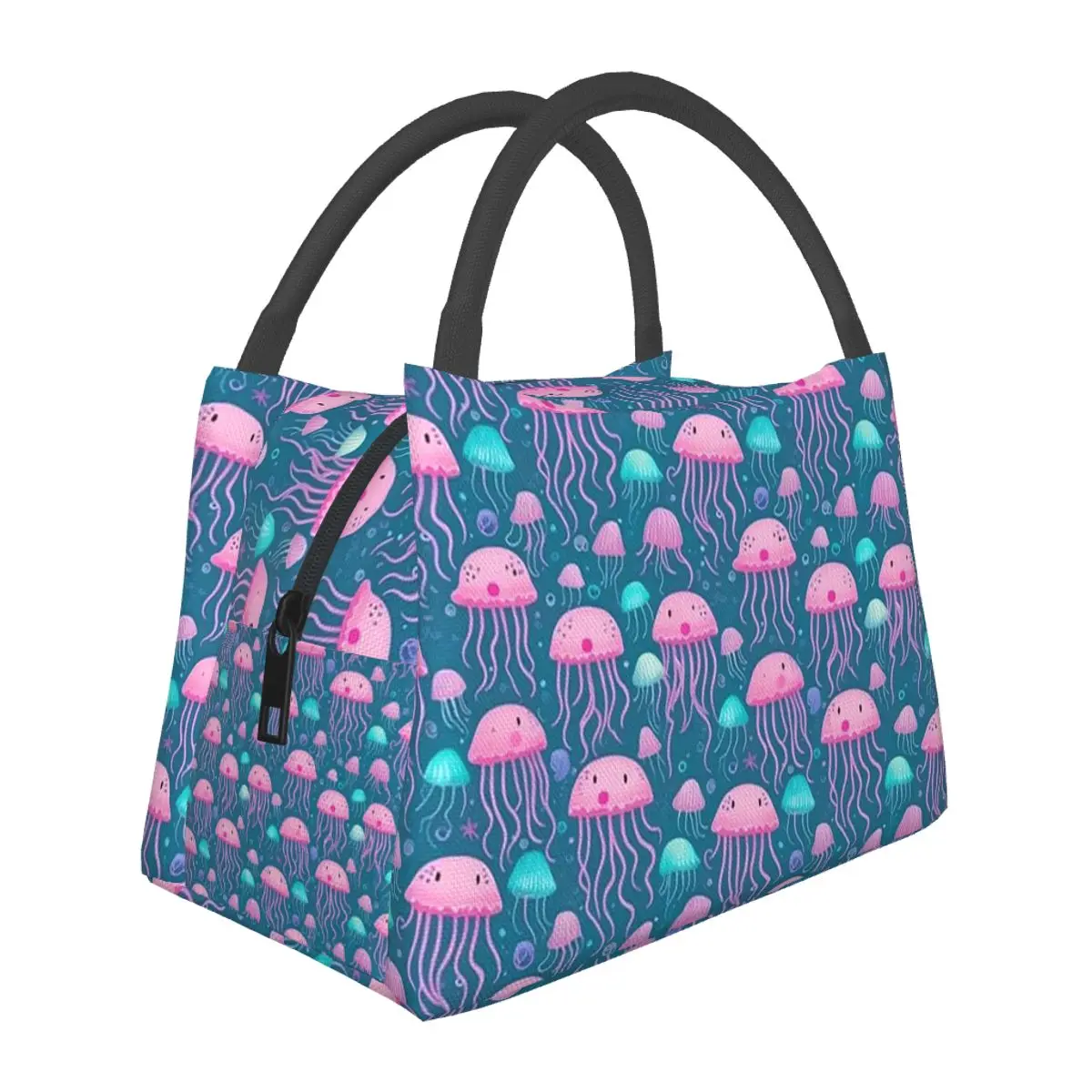 

Jellyfish Pattern Elegant Marine Life Design Insulated Lunch Bag Food Boxes Portable Container Cooler Thermal Lunch Box Tote