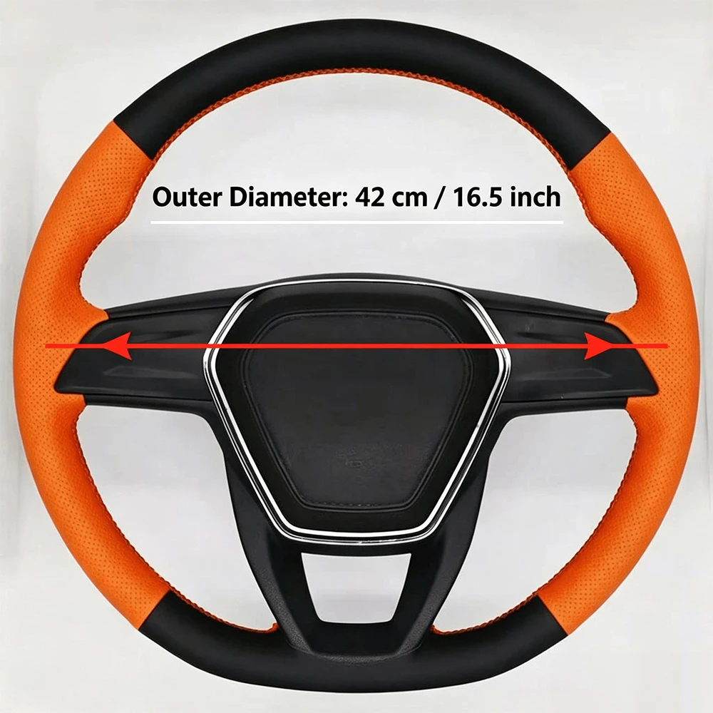 Custom Fit Hand Stitched Steering Wheel Cover For Jiefang Hu 6G H7 H5 H9 Light Trucks For Hu VH Trucks D Shaped Fully Wrapped