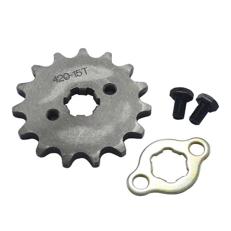 

Front Engine 420# 17mm 20mm 15T Teeth Chain Sprocket With Retainer Plate Locker