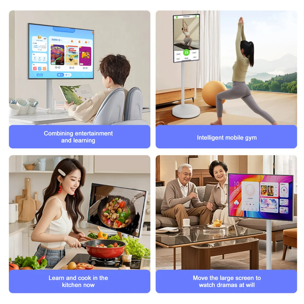Interactive 21.5/23.8/27/32 Inch LED White Portable Monitor Smart TV Android 13 8+128GB Touchscreen 4K 75Hz For view 5