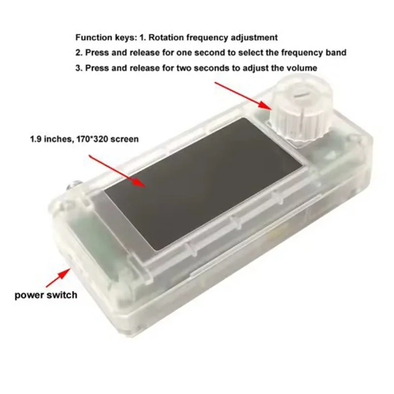 ABSQ-SI4732 Mini Radio LSB USB AM FM 1.9 Inch Display SI4732 Radio Shortwave Radio Receiver With Telescopic Antenna+3D Stand