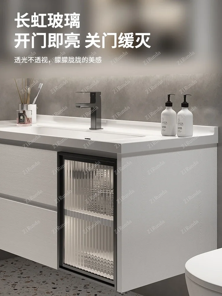 Bassin HOCabinet BLOSmart HOWash R2 en bois massif, plateforme de luxe, S ~ Light