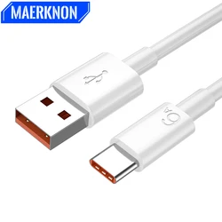 6A USB Type-C Fast Charging Cable For Huawei P40 P30 Mate 40 Samsung S20 Xiaomi Red Cable Data Cord Mobile Phone Quick Charger