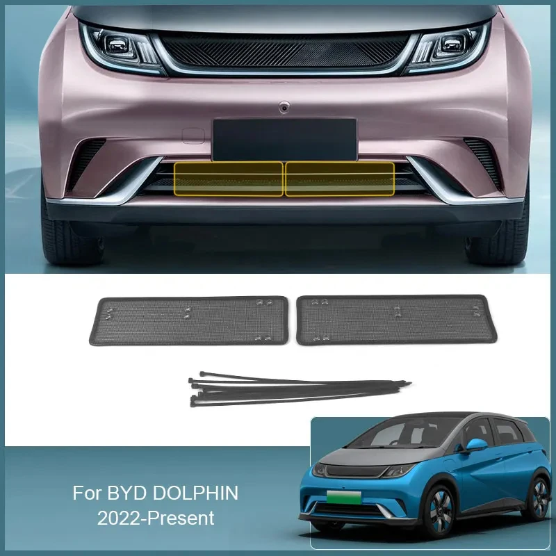 

Stainless Steel Car Insect Screening Mesh Front Grille Insert Net Styling For BYD Dolphin 2022 2023 2024 Auto Accessories