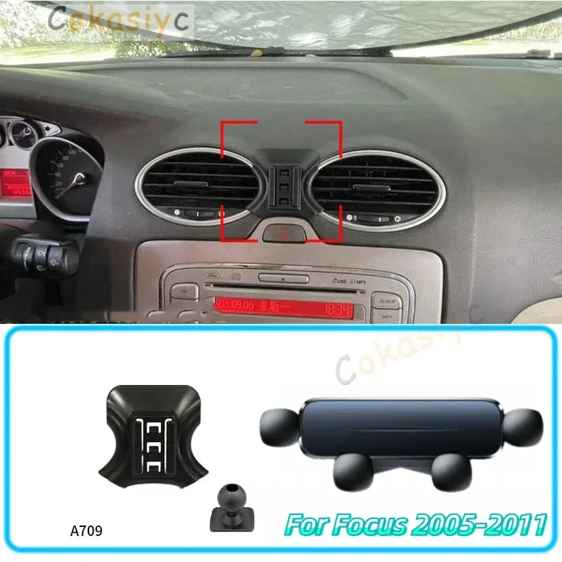 

Car Phone Holder For Ford Focus 2005-2011 Gravity Stand Mount Support Horizontal GPS Mobile Bracket Accessories With Base