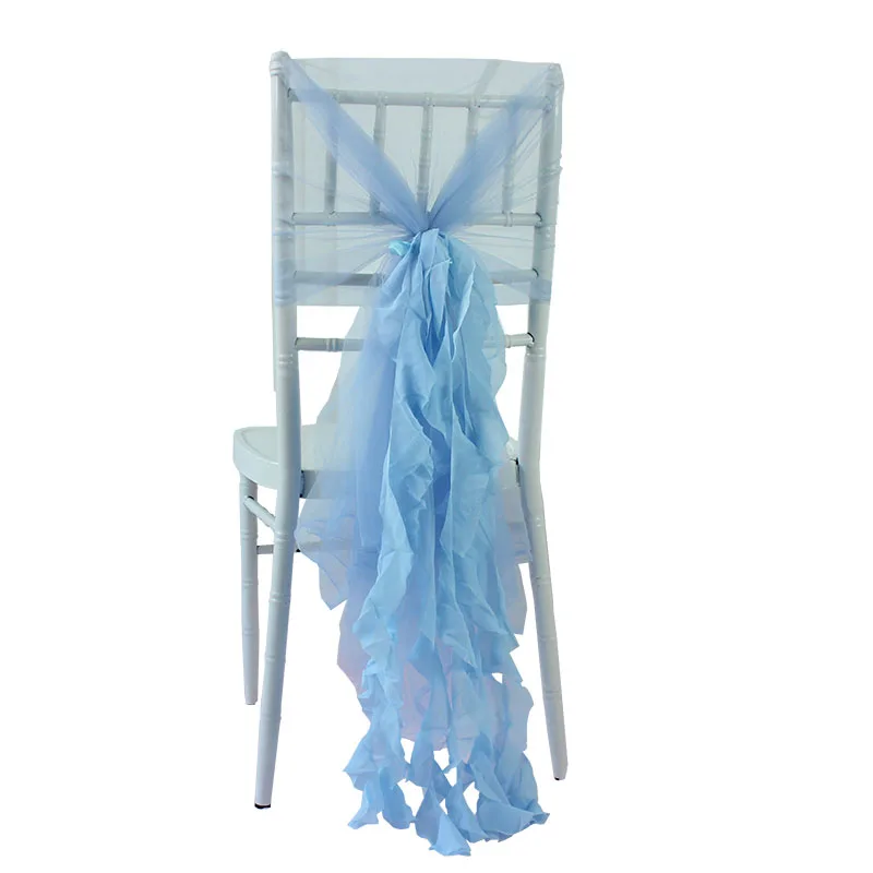 Multi Color Choose Customized Romantic Chiffon Chair Sashes Band Wedding Chair Cover Decoration Normal Size