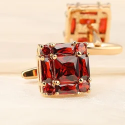 Fashion High-end Rhinestone Zircon Cufflinks Men's Luxury Jewelry Anniversary/Graduation Gifts Wedding French Shirts Cuff Links