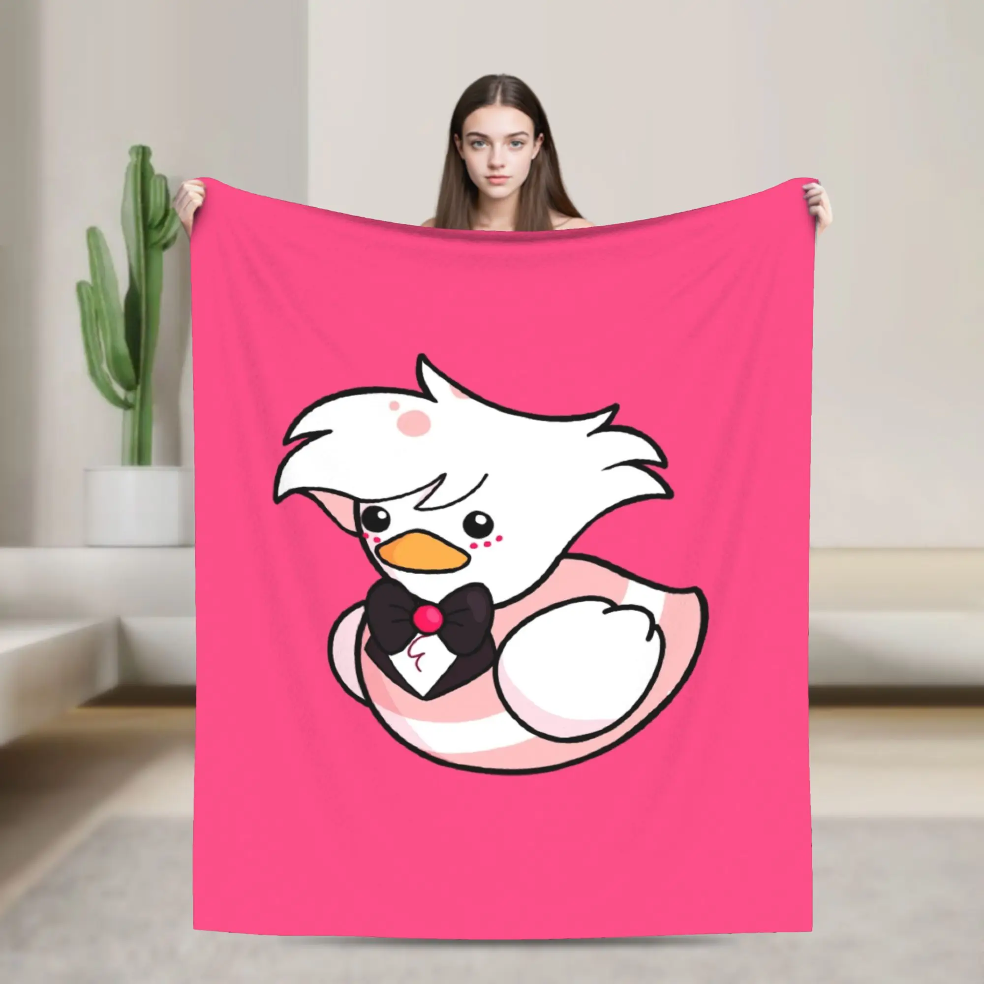 Angel Dust Rubber Duck Hazbins Hotels Blankets Flannel Spring/Autumn  Multi-function Ultra-Soft Throw Blanket for Sofa Car Quilt