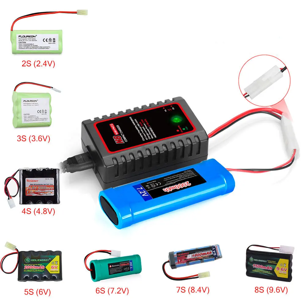 Ładowarka EBORUI N8 20W 2A AC Kompaktowa ładowarka do samochodu RC Łódź Drone Samolot Robot 2S-8S Akumulator Nimh/Nicd