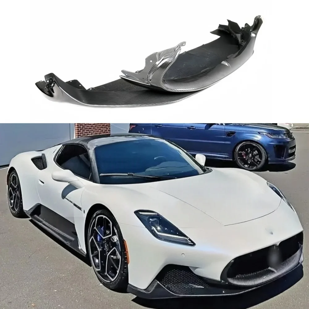 

New Popular Front Bumper Lip for Maserati MC20 Upgraded OEM Style 3k High-quality Dry Carbon Fiber Front Lip Body Kit