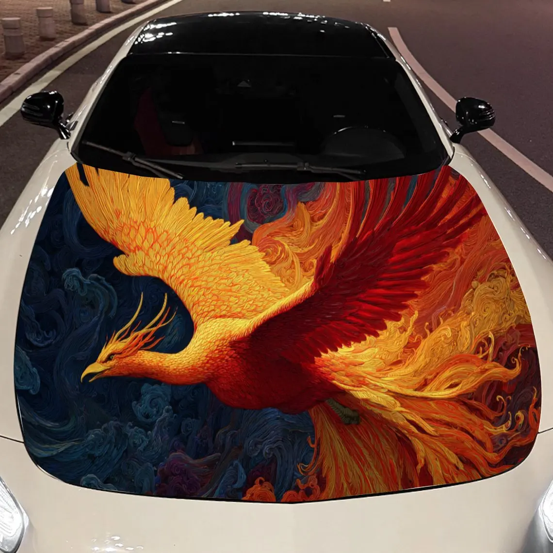 Phoenix Car Hood Vinyl Stickers Car Surface Protection Decal Car Decoration Cover Vinyl Wraps Waterproof Self-adhesive Auto Acce