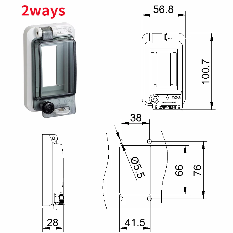 Stroomonderbreker Transparante Waterdichte Doos Venster Verdeelkast Beschermen Venster Cover Monitor Observatie Raam Schakelaar Ip67 - afbeelding 1