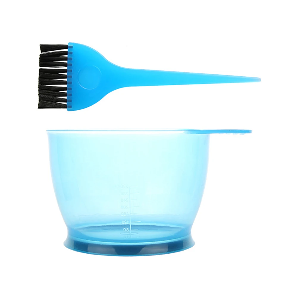 

5pcs Hair Dye Tools Set Reusable Hair Coloring Kit With Measuring Bowl Rubber Base Brush For Salon Home Dyeing (Blue)