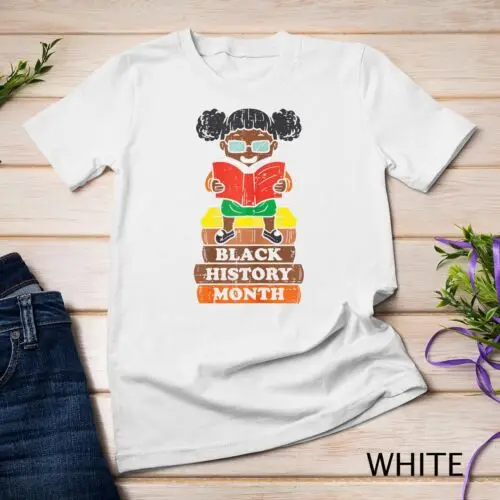 Black History Month Girl Reading Book African Pride Melanin Unisex T-shirt