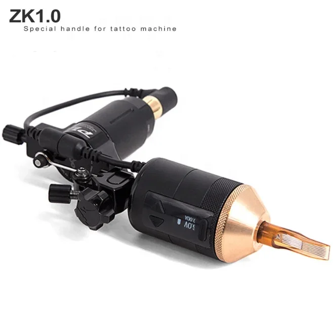 ZK1.0 controle sem fio Handle Power Supply, bateria ajustável Tattoo Grip para máquina de tatuagem, nova tecnologia