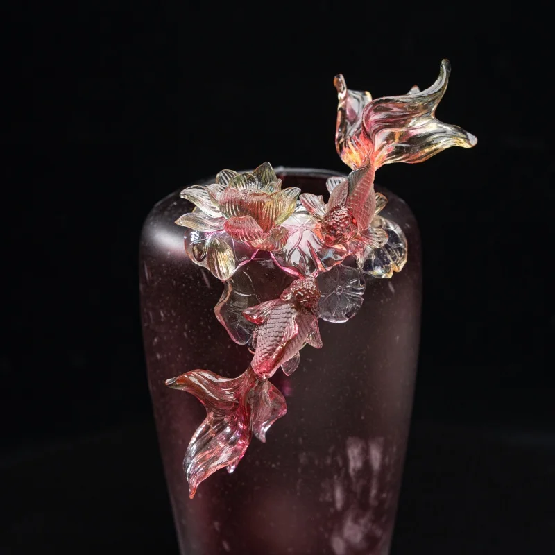 %W# Modern Scandinavian Style Handmade Glass Crystal Vase Vintage Luxury Home Decor Glass Vase for Wedding Living/Dining Room