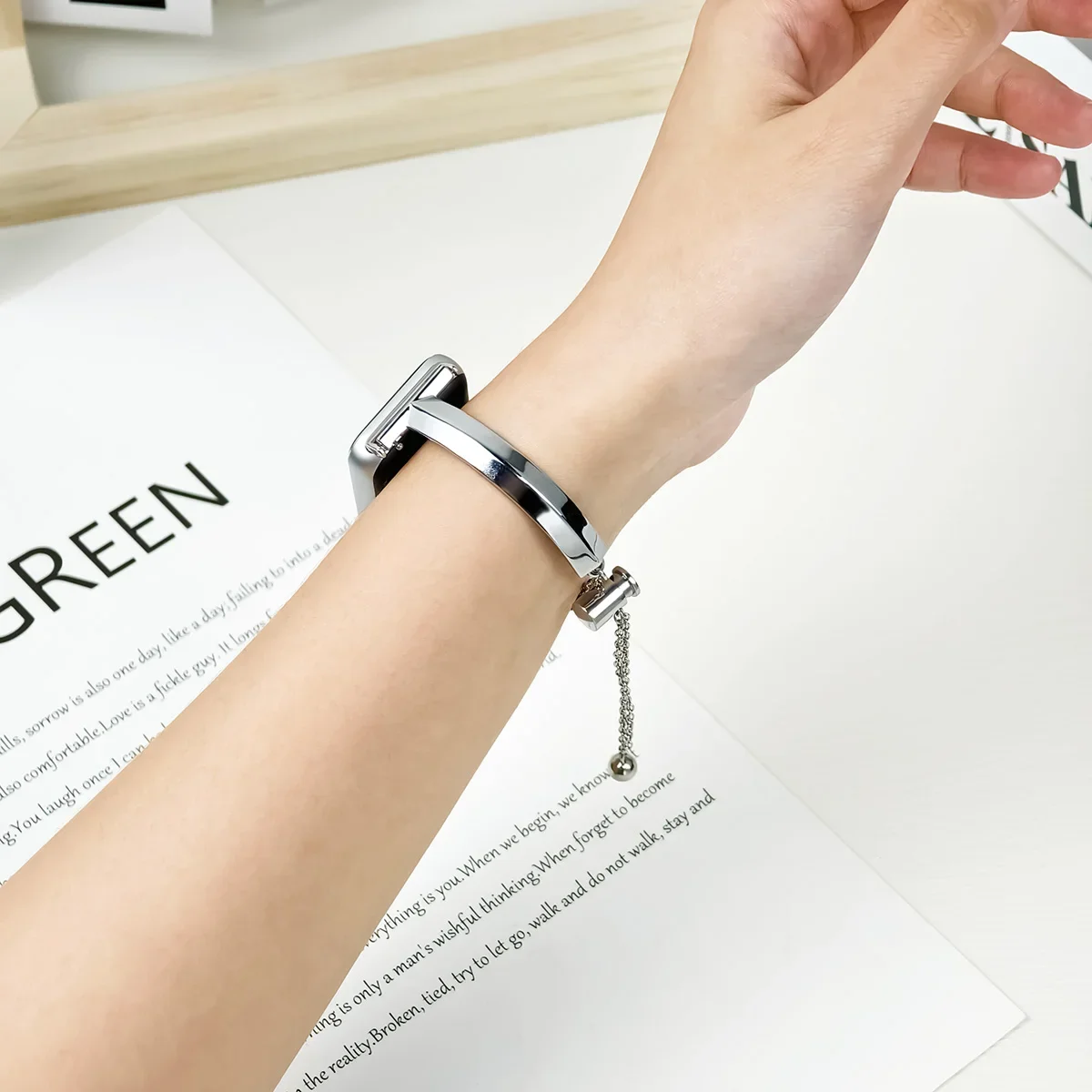 حزام جديد لسوار Samsung Galaxy Fit 3 للسيدات من الفولاذ المقاوم للصدأ المعدني لساعة Galaxy Watch Fit 3 #6