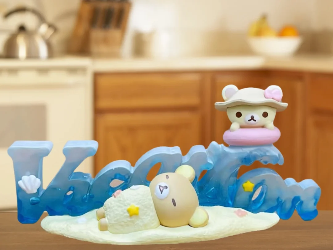 Re-ment fácil urso palavra coleção cena em miniatura decoração caixa versão inglês ovo cego brinquedo comida jogar figuras colecionáveis