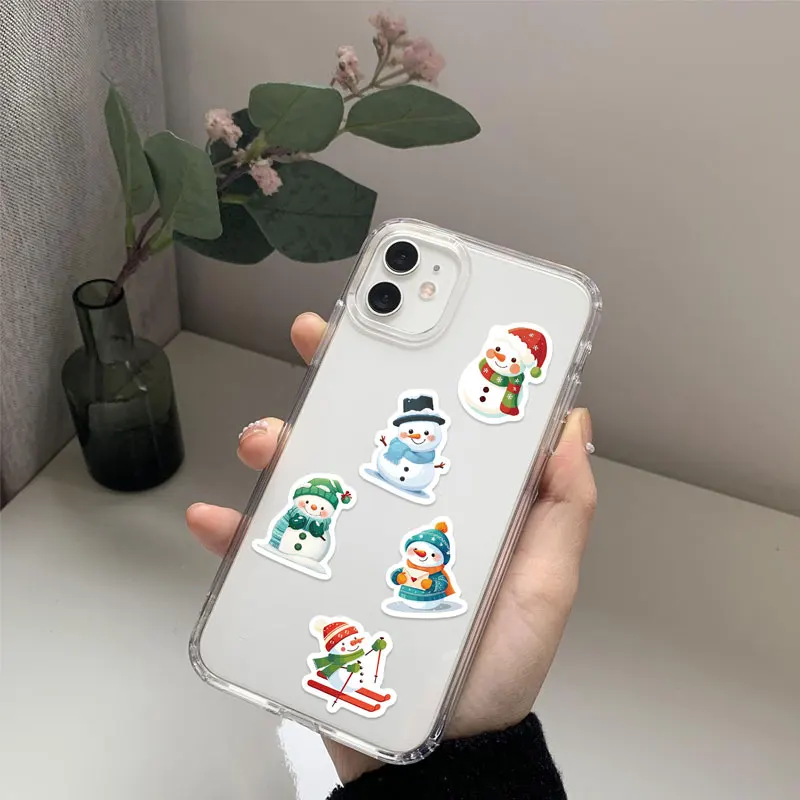500 Pcs Christmas Snowman Stickers Roll 1 Inch Cute Winter Snowman Stickers for DIY Christmas Party Gift Decoration image 5