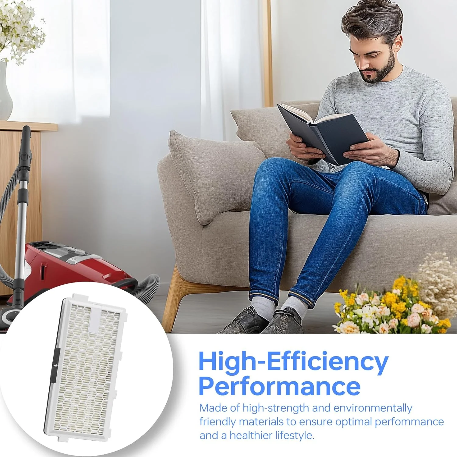 SF-HA50 HEPA Airclean 50 فلتر متوافق مع سلسلة المكنسة الكهربائية Miele كاملة C3 C2 C1 S8000 S6000 S5000 S4 S5