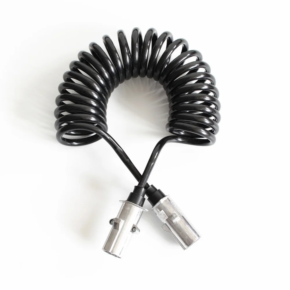 J6 7 Pin Spiral Cable Trailer ABS Brake Air Line Hose Spring Coil Wire