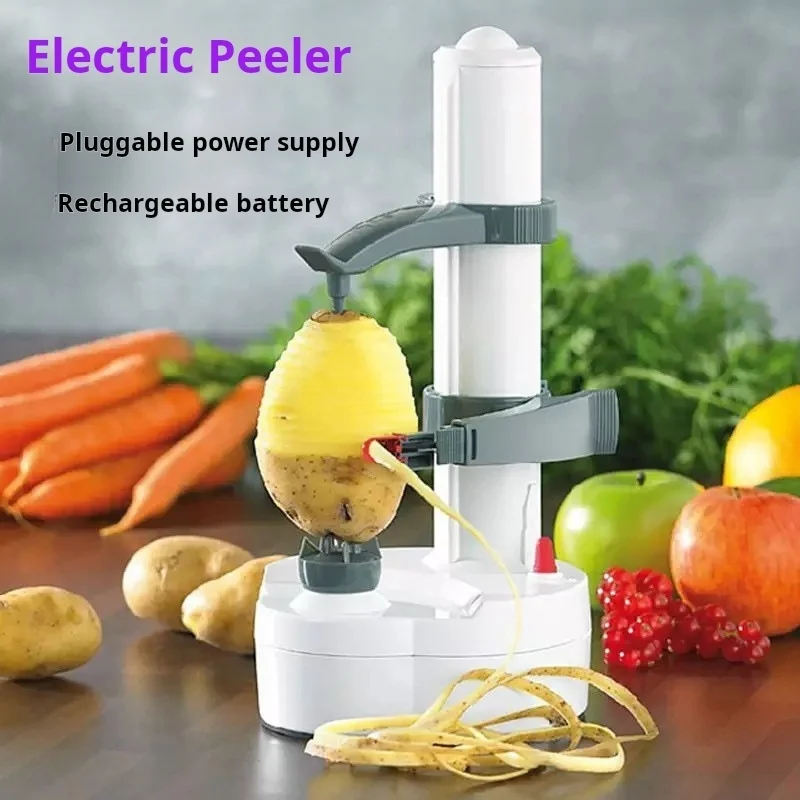 Electric Vegetable Peeler, Multifunctional Automatic Potato Apple Peeler, Stainless Steel Kitchen Peeling Tool for Fruits