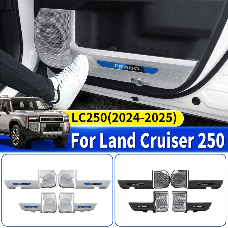 For Toyota Land Cruiser 250 2024 2025 Prado LC250 1958 Primeira edição FJ250 Aço inoxidável Porta de carro de proteção Capa de alto-falante,Interior Atualizado Acessórios Modificação Sintonização