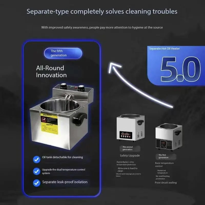 Intelligent Constant Temperature Oil Heater, Hot Oil Pot Commercial Small Oil Heater Can Be Disassembled And Cleaned Separately