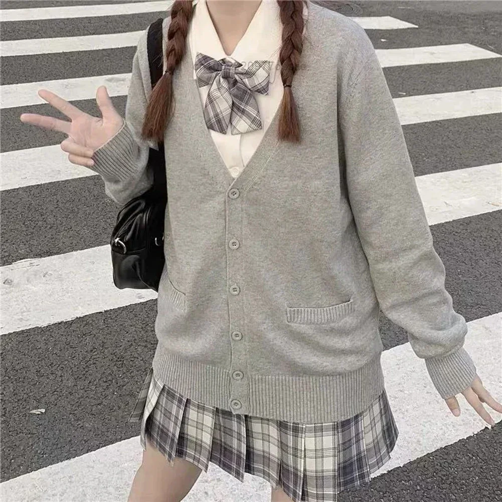 

Кардиган, однотонный свитер, зеленый кавайный вязаный кардиган, свитер с длинными рукавами, свободный кардиган, повседневный прогулочный кардиган