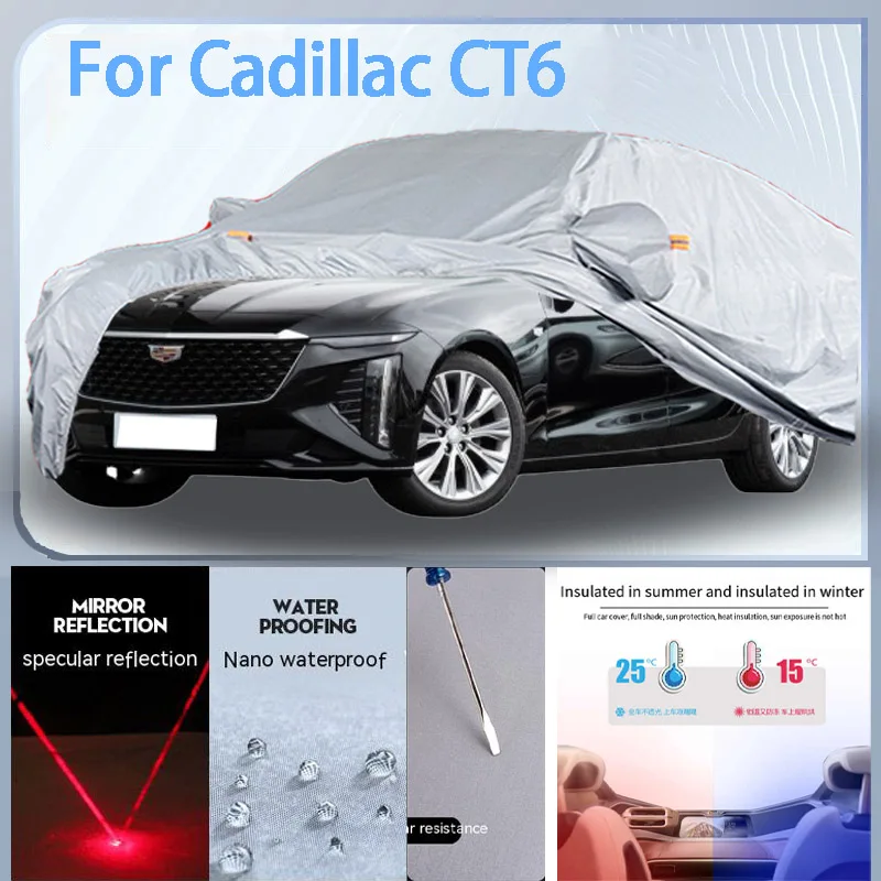 

For Cadillac CT6 Full Car cover with UV protection and Winter Insulation roles,Rainproof,Snowproof Ati-frost properties.