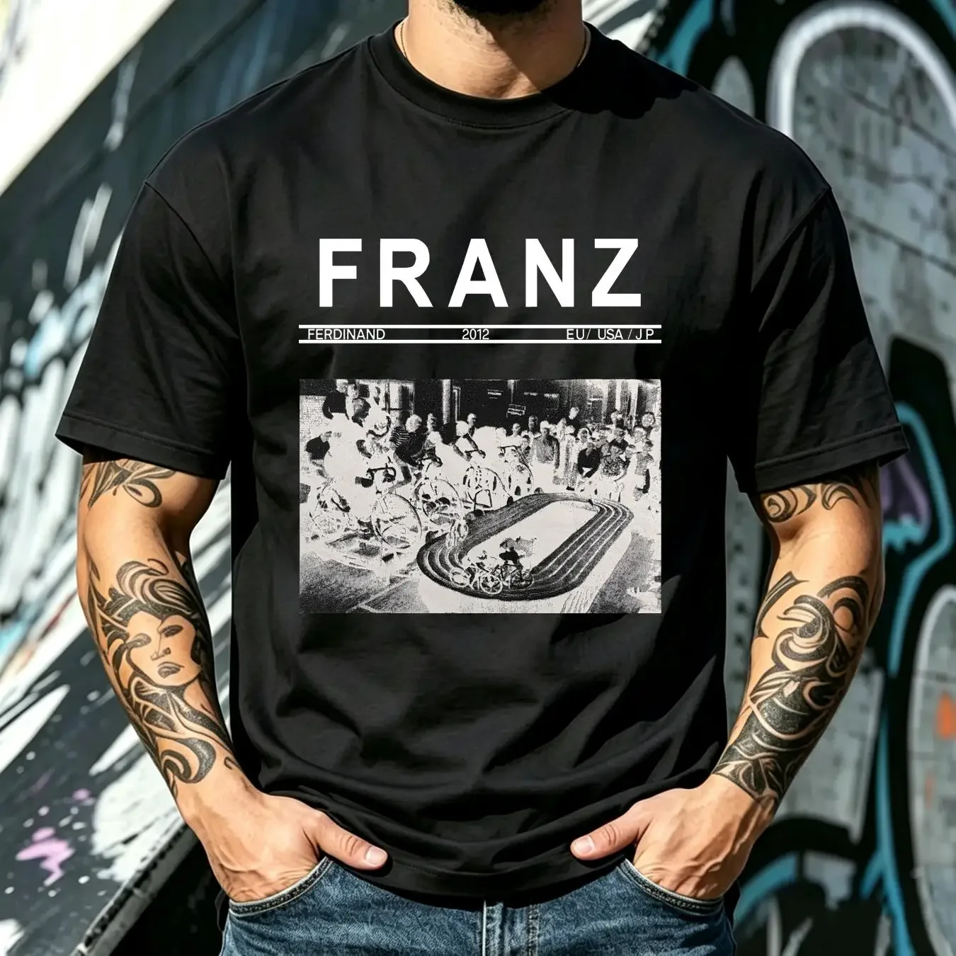 washed T Shirt FRANZ FERDINAND 2012 Official MEGA RARE EU USA JP Sz Medium vintage Washed Casual Soft Stylish Versatile