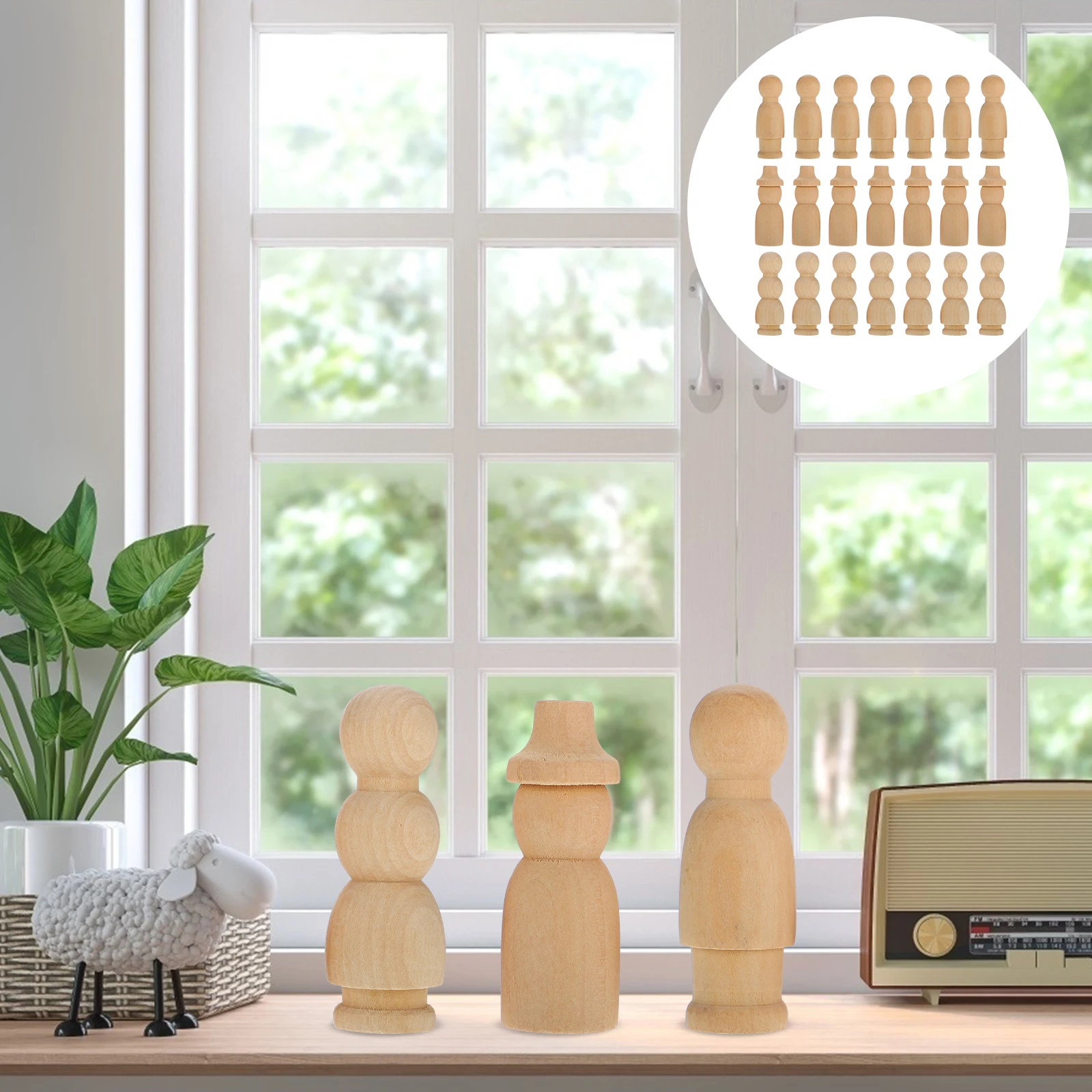 30 قطعة ربط خشبي الناس لم تنته مجموعات الحرف اليدوية دهان داي النشاط للأطفال الأسرة الترابط ديكور إبداعي الخشب غير المكتمل #4