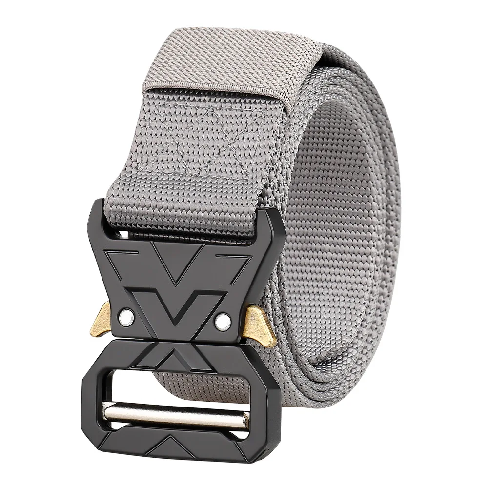 Snake Buckle Tactical Belt Men\'s Thickened Canvas Belt Outdoor Training Nylon Belt