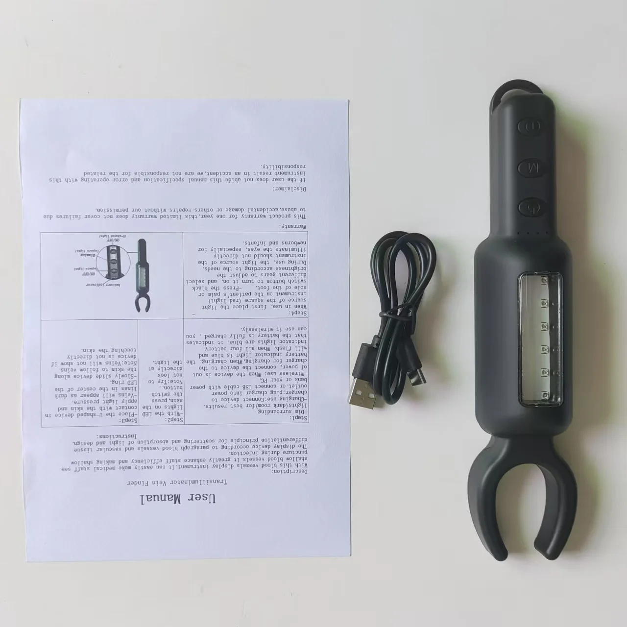 Localizador de veias portátil, prático, visão mais clara, economia de trabalho, carregamento usb para hospital, luz de veias led, fonte de luz dupla