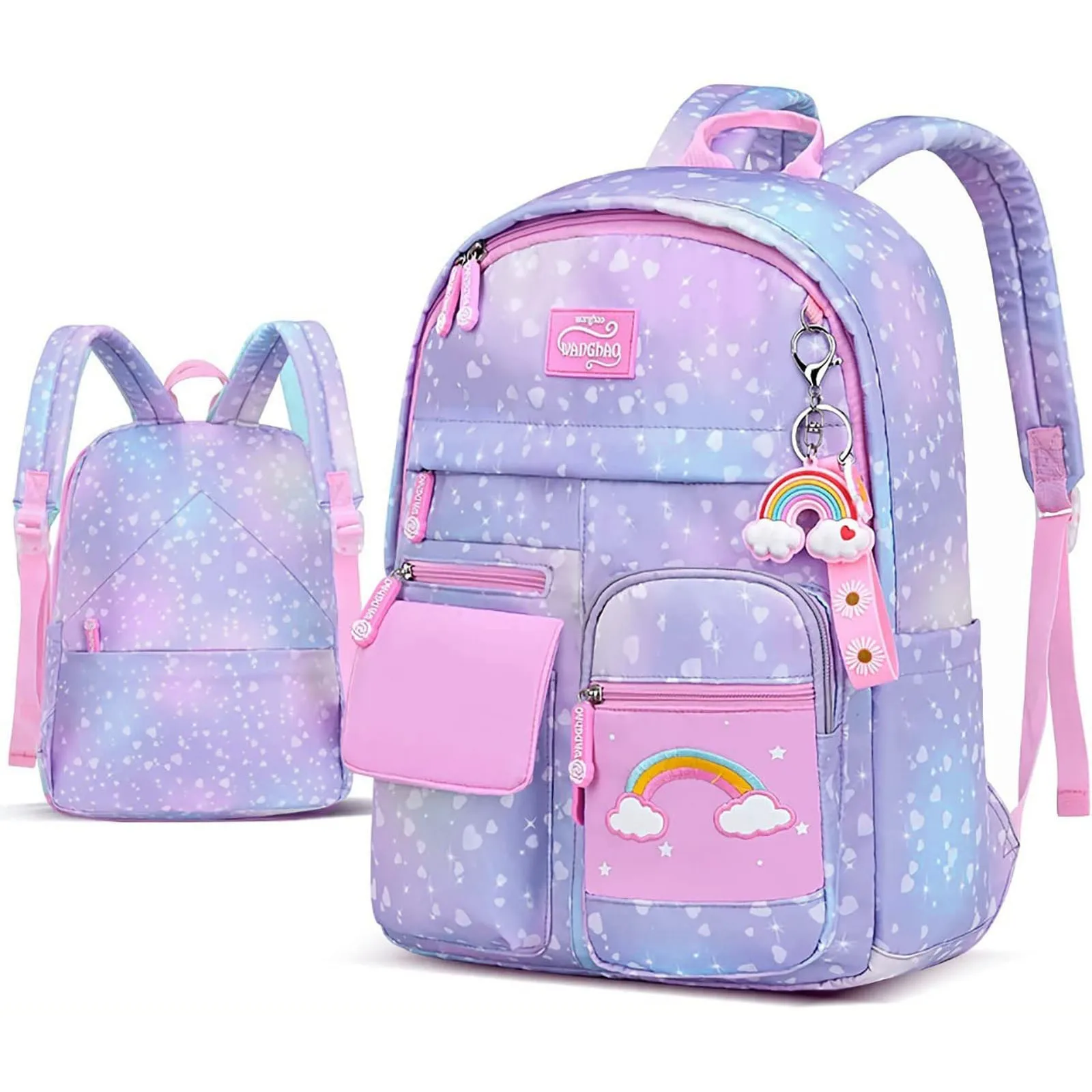 2024 Primary School Backpack Cute Colorful Bags For Girls Princess School Bags Waterproof Children Rainbow Series Schoolbags